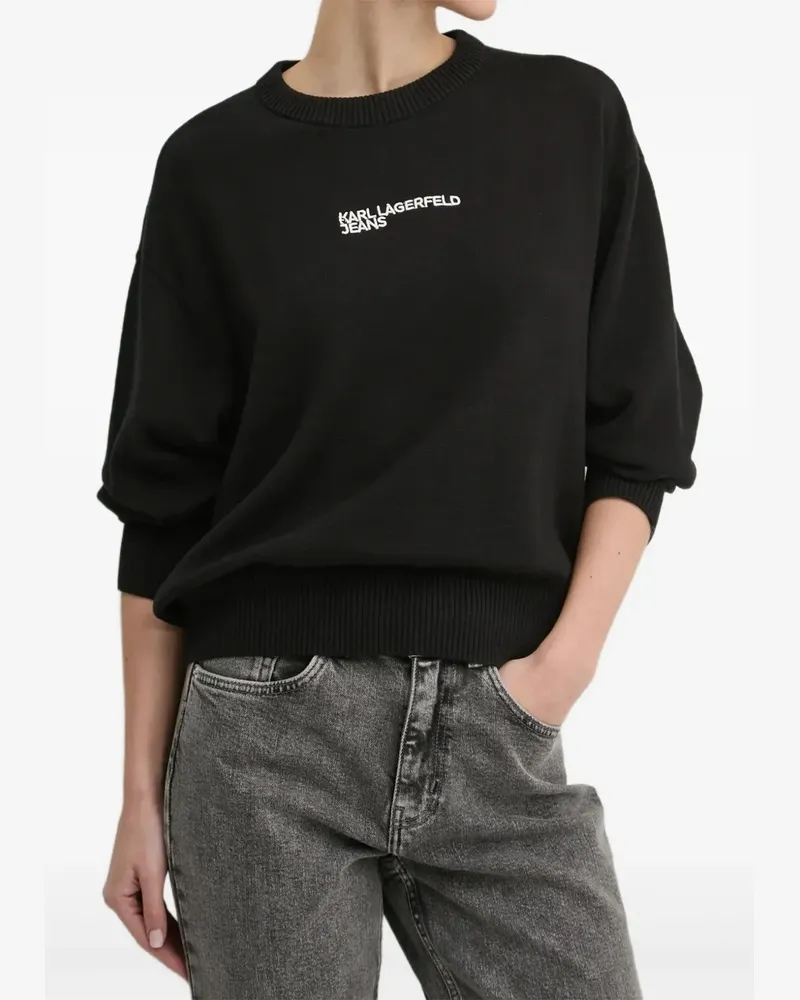 Karl Lagerfeld Pullover mit Logo-Stickerei - Schwarz Schwarz