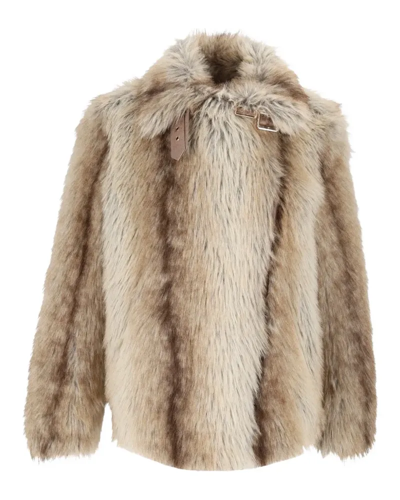 Bully Jacke aus Faux Fur mit Schnallenkragen - Nude Nude