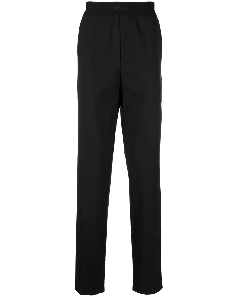 MSGM Straight-Leg-Hose mit Logo - Schwarz Schwarz