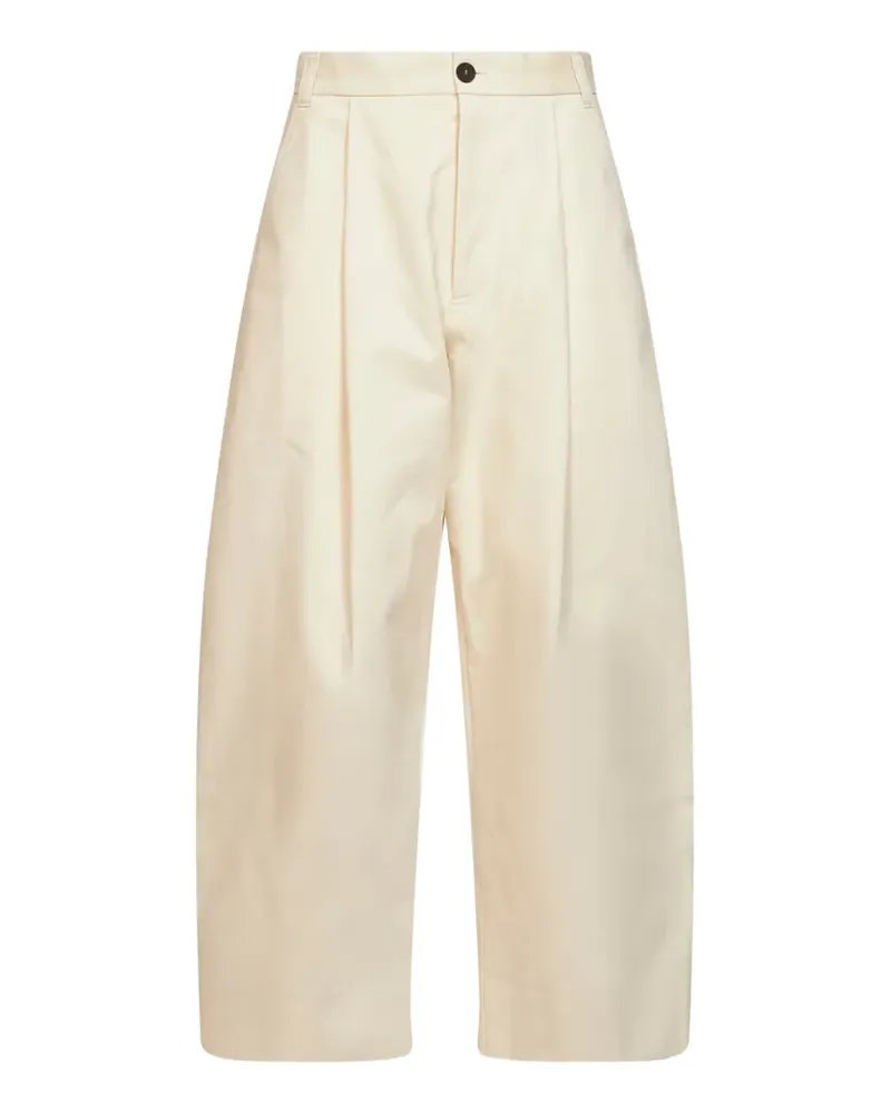 Studio Nicholson Sorte Bundfaltenhose mit abgerundetem Bein - Nude Nude
