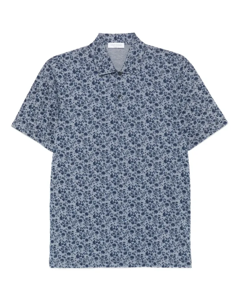 Gran Sasso Poloshirt mit Blumen-Print - Blau Blau