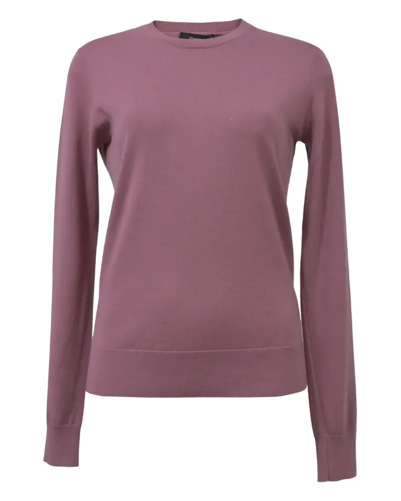 Theory crew-neck ribbed-trim sweater - Violett Violett