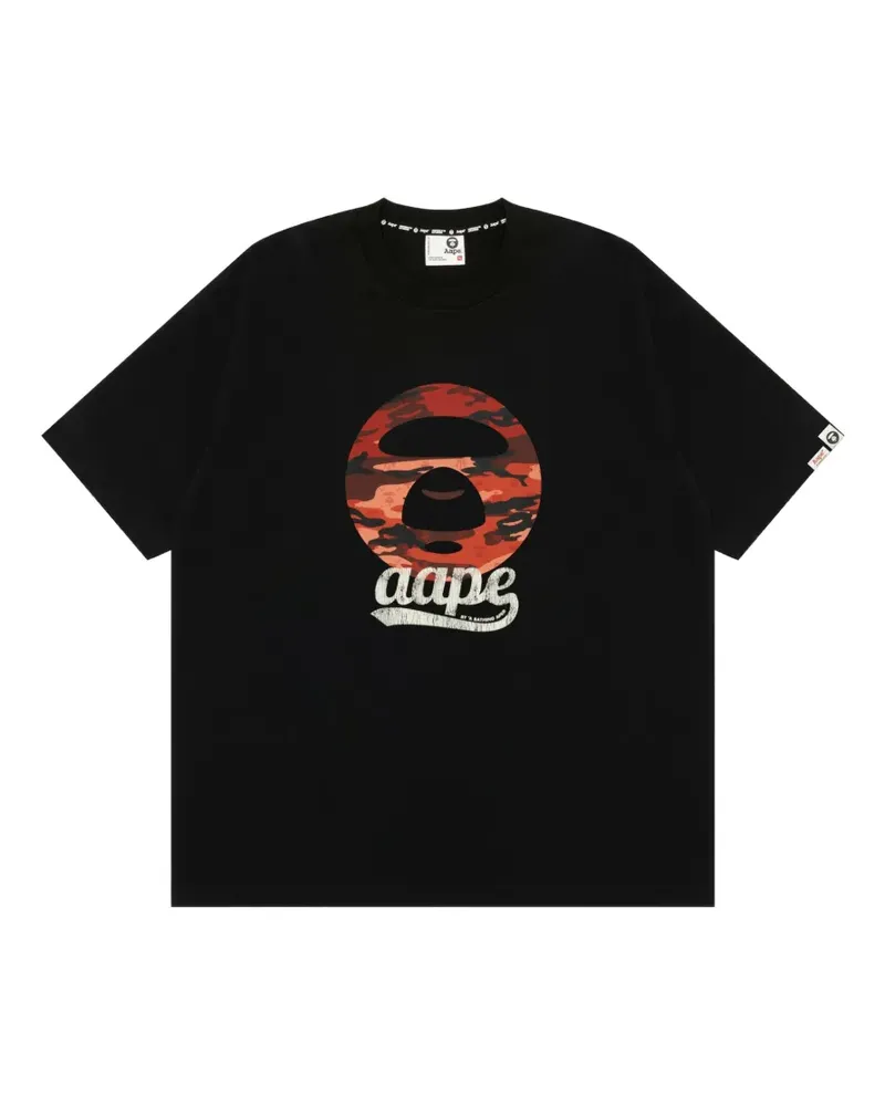 BAPE T-Shirt mit Moonface-Print - Schwarz Schwarz
