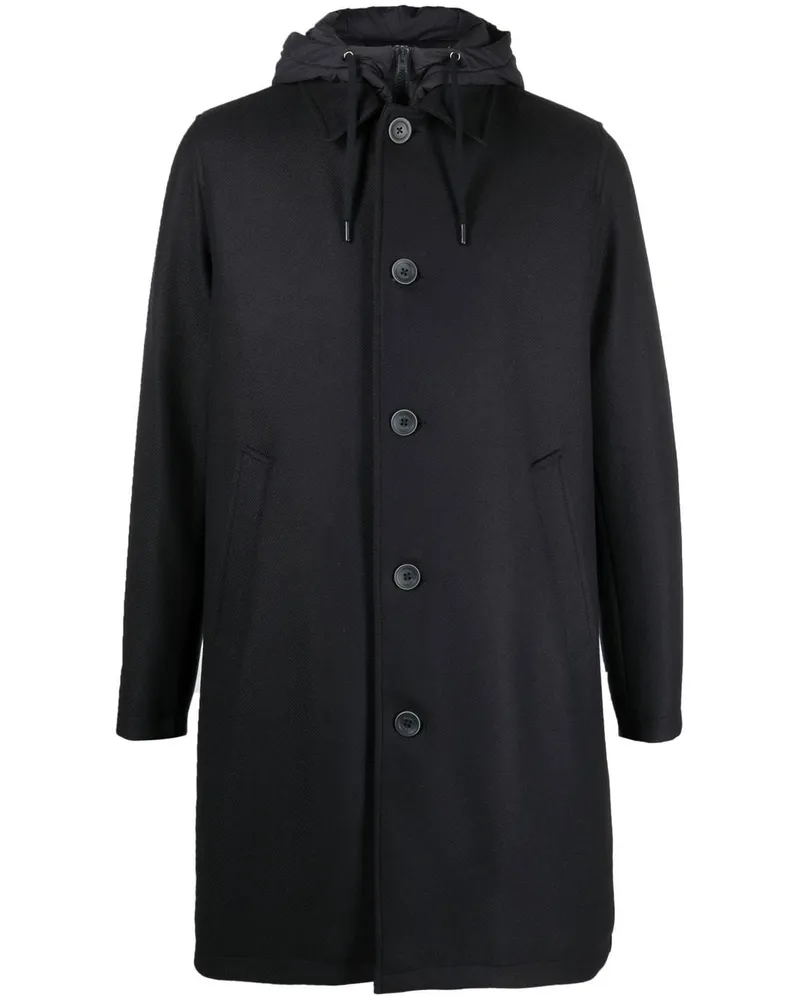 Herno Mantel mit Knopfleiste - Blau Blau