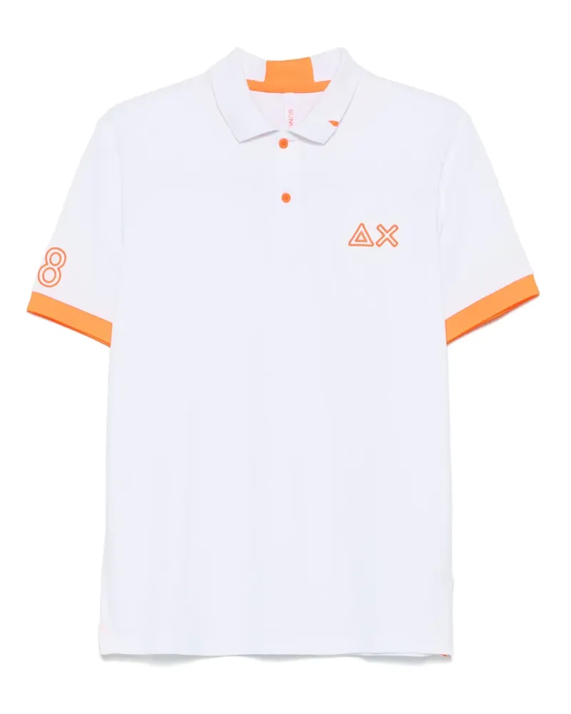 Sun68 Poloshirt mit Logo-Stickerei - Weiß Weiß