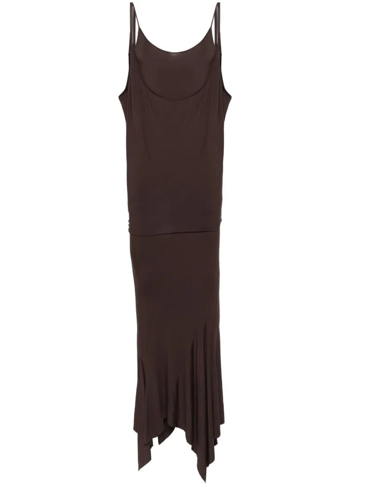 ATTICO Meerjungfrauen-Maxikleid im Layering-Look - Braun Braun