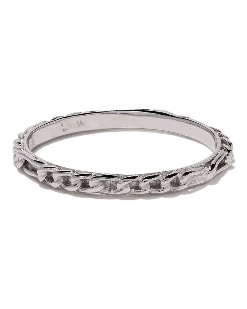 Wouters & Hendrix 18kt Weißgoldring im Figaroketten-Design - Silber Silber