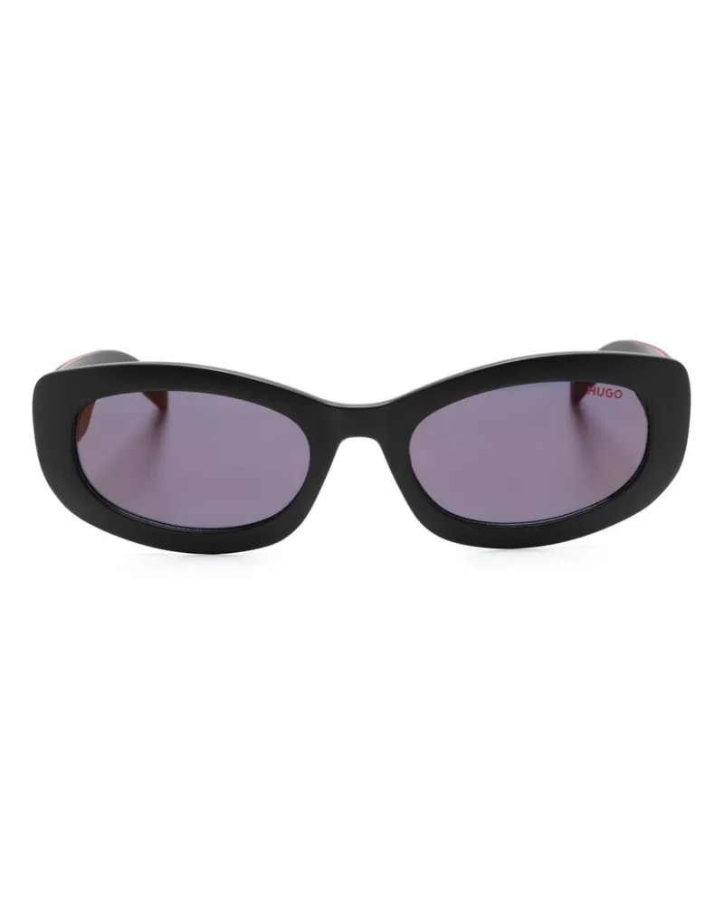 HUGO BOSS Sonnenbrille mit ovalem Gestell Schwarz