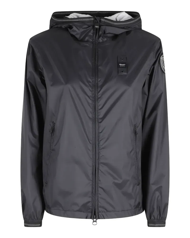 Blauer Anawan hooded jacket - Schwarz Schwarz