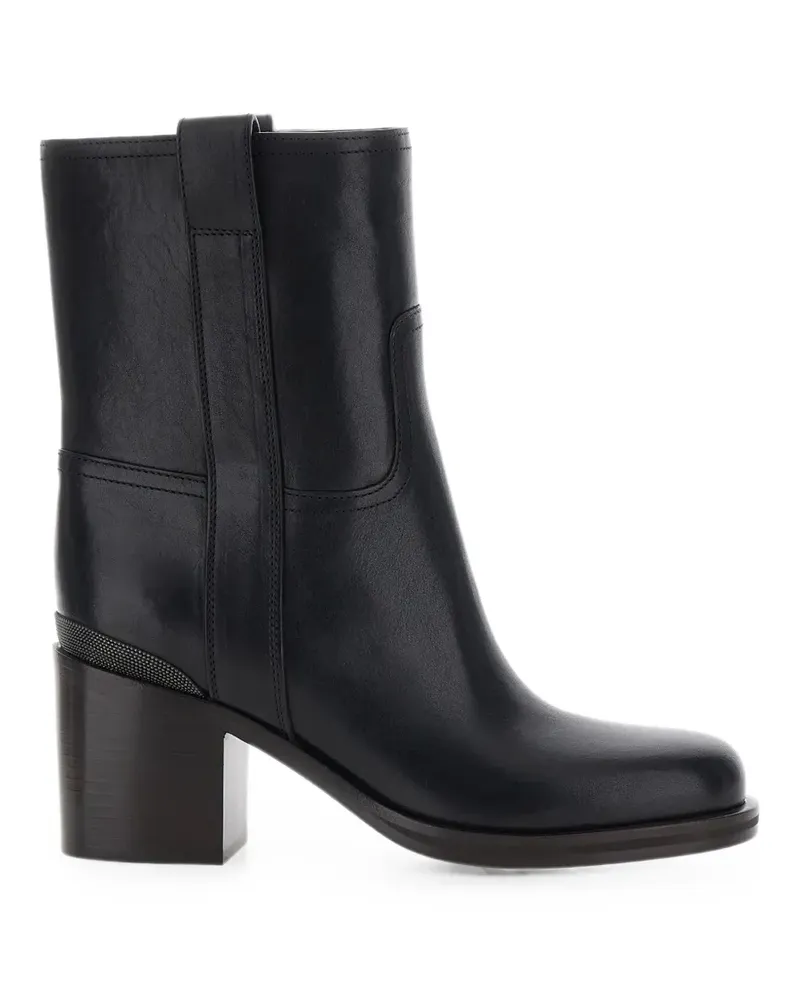 Brunello Cucinelli Stiefeletten mit Monili-Kette 30mm - Schwarz Schwarz
