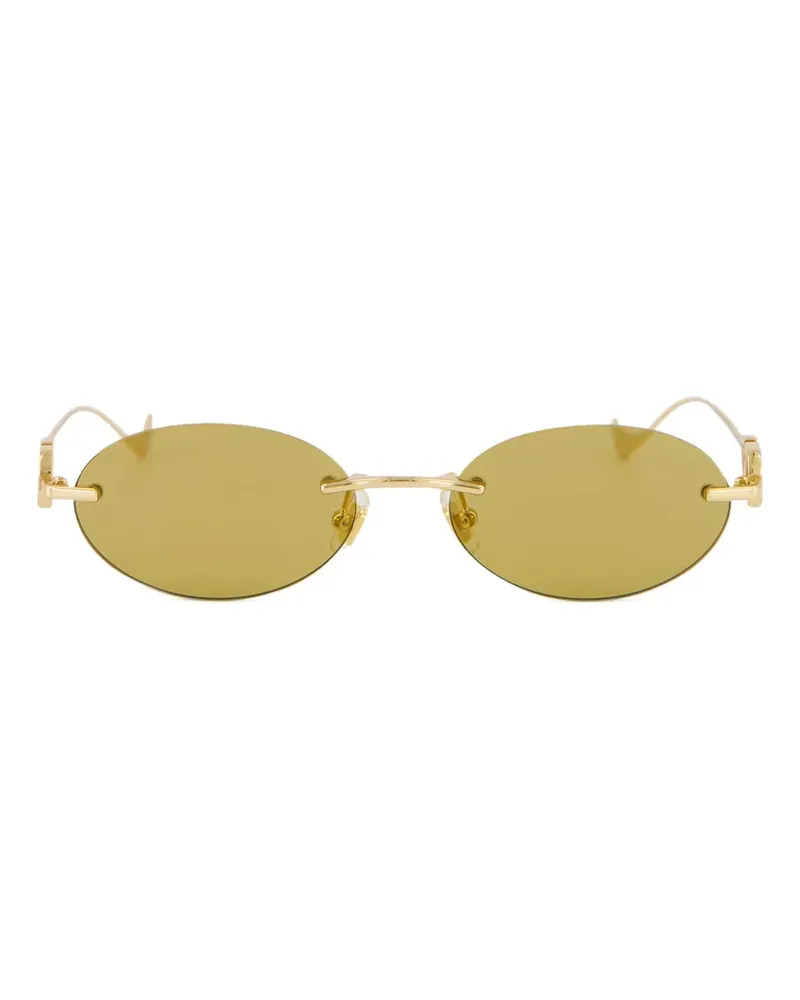 Valentino Garavani V-logo oval-frame sunglasses - Gold Gold
