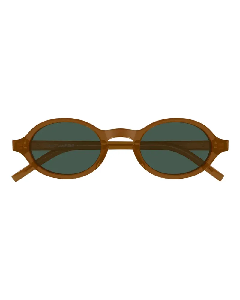 Saint Laurent M161 oval-frame sunglasses - Braun Braun