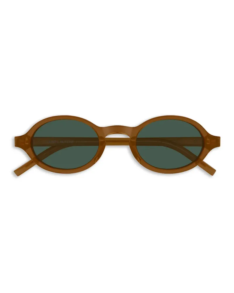Saint Laurent M161 oval-frame sunglasses - Braun Braun