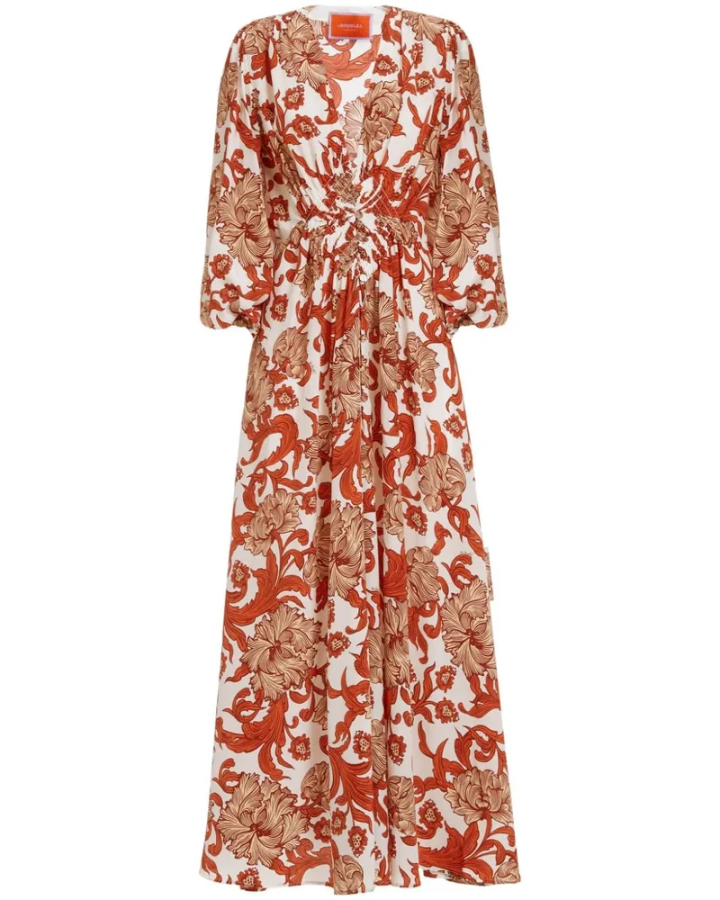 La DoubleJ Camerino Seidenkleid mit abstraktem Muster - Rot Rot