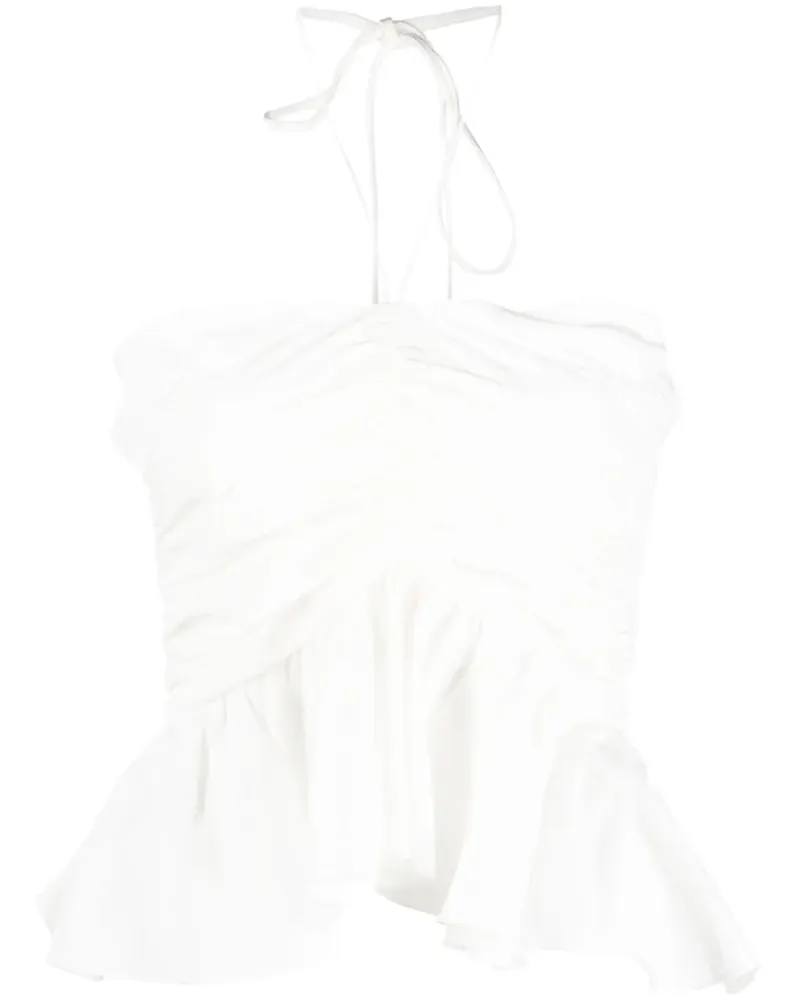 MSGM Cropped-Top mit Neckholder - Weiß Weiß