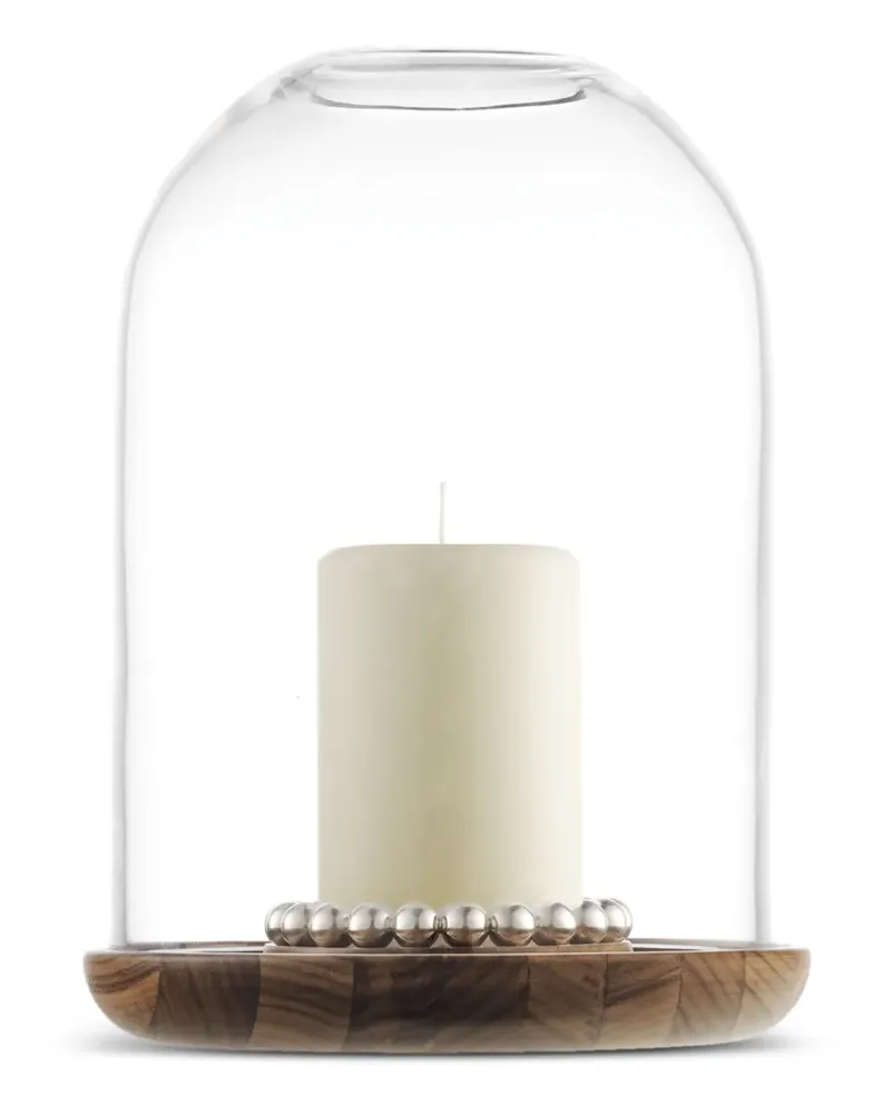 Christofle Kerzenhalter mit Glaskuppel - Braun Braun