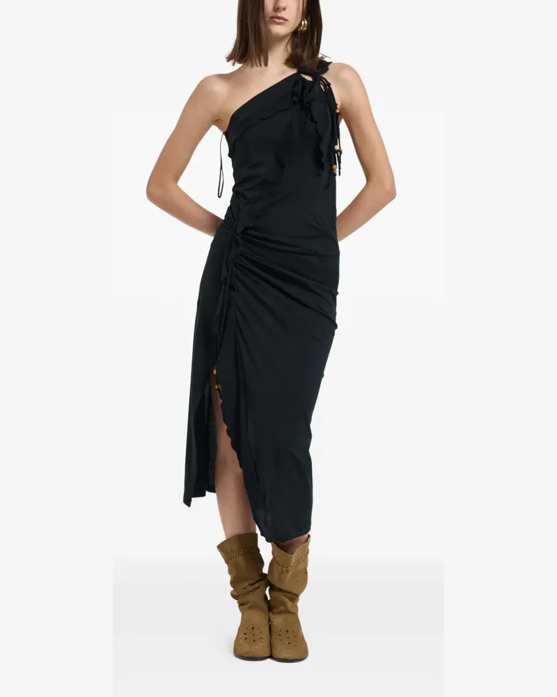 Isabel Marant Juliane ruffled one-shoulder midi dress - Nude Nude