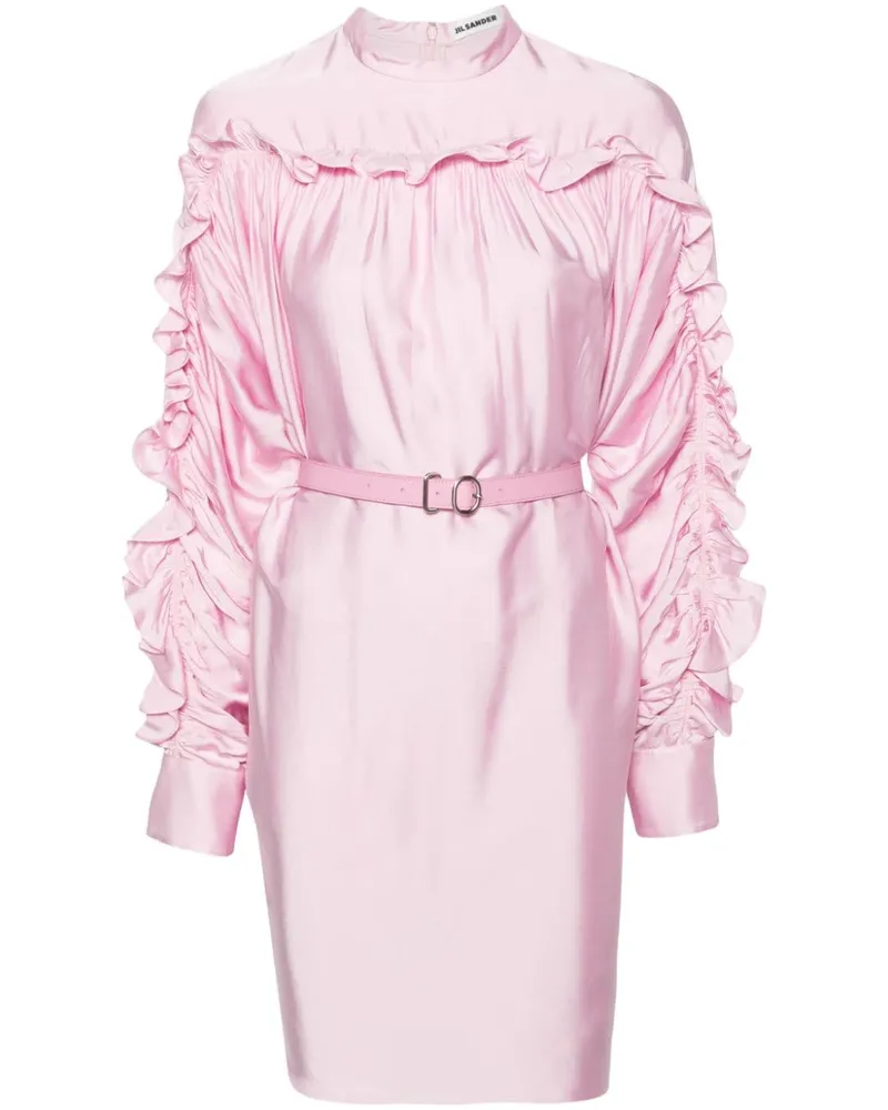 Jil Sander 129 Midikleid aus Satin - Rosa Rosa