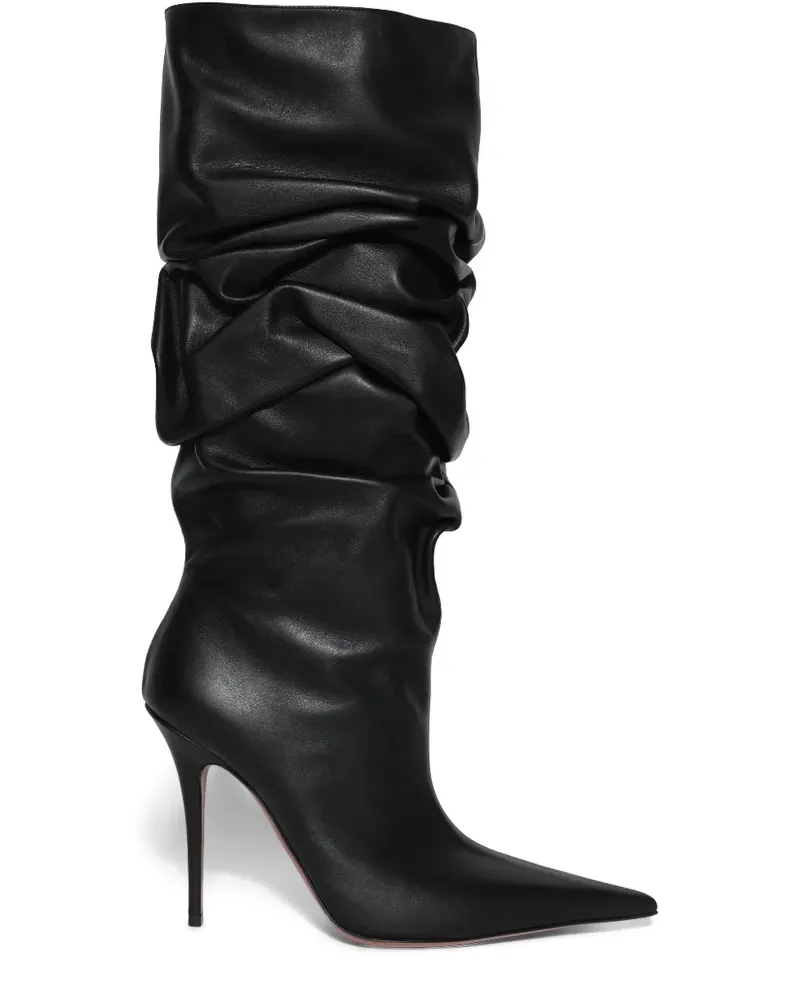 Amina Muaddi Anok Stiefel 105mm - Schwarz Schwarz