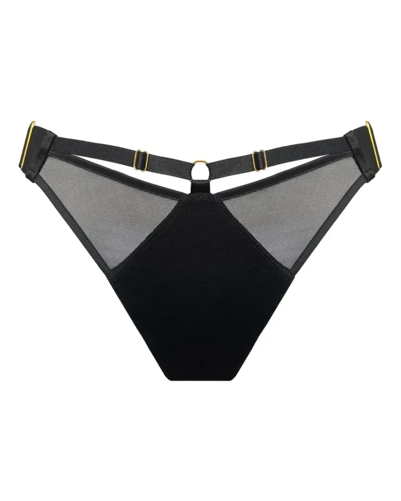 Bordelle Mesh-Slip mit verstellbarem Riemen - Schwarz Schwarz
