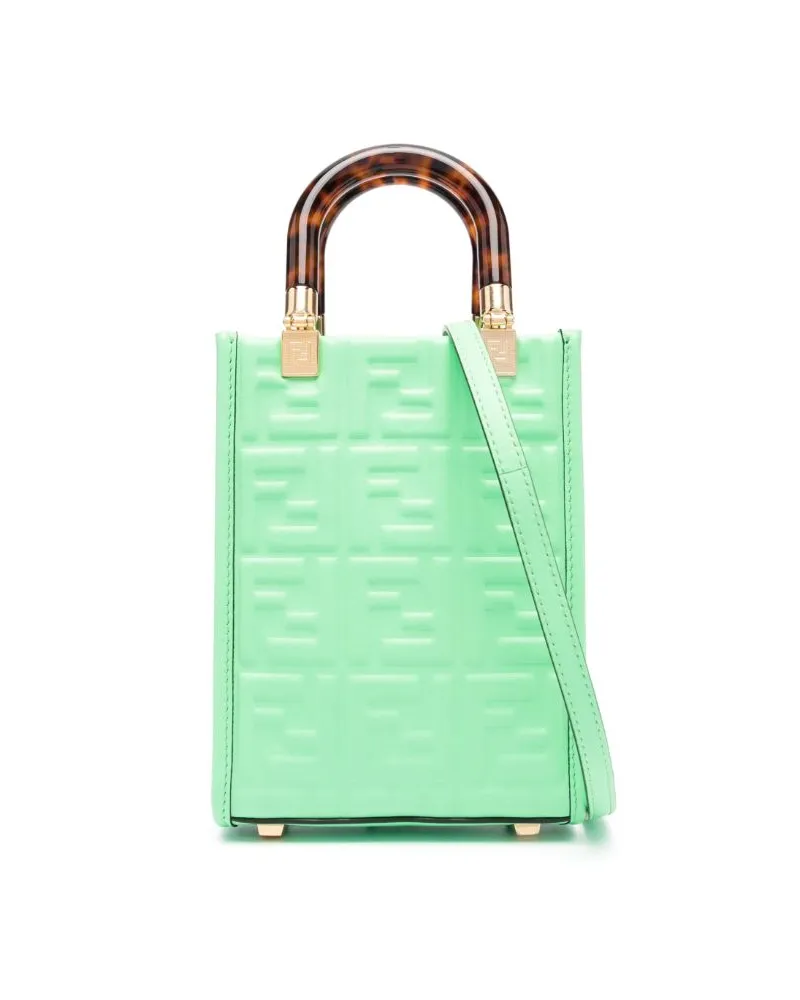 Fendi Handtasche mit Monogramm-Prägung - Grün Grün