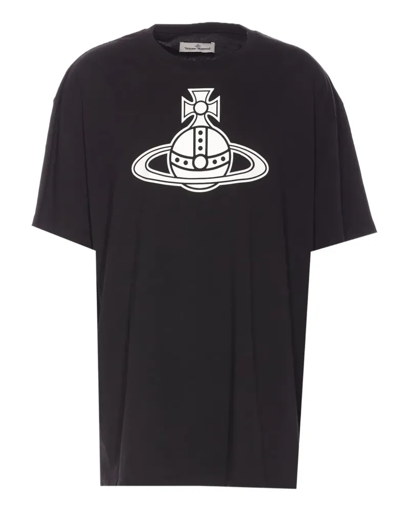 Vivienne Westwood T-Shirt mit Paris Orb-Print - Schwarz Schwarz