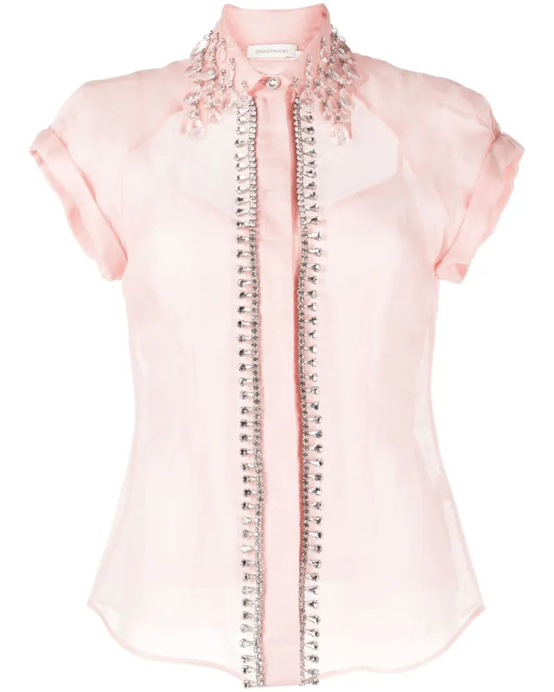 Zimmermann Matchmaker Diamante Bluse - Rosa Rosa