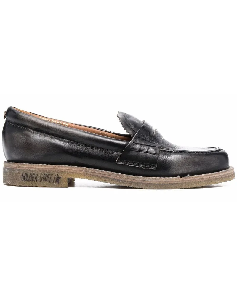 Golden Goose Loafer in Distressed-Optik Schwarz