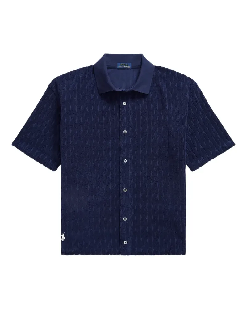 Ralph Lauren Frottee-T-Shirt mit Zopfmuster - Blau Blau