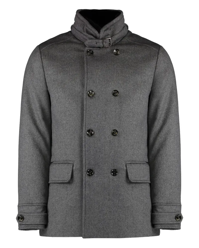 MOORER Doppelreihiger Mantel - Grau Grau
