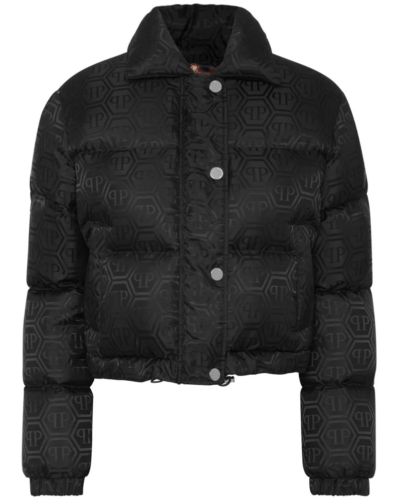 Philipp Plein Daunenjacke mit Monogramm - Schwarz Schwarz