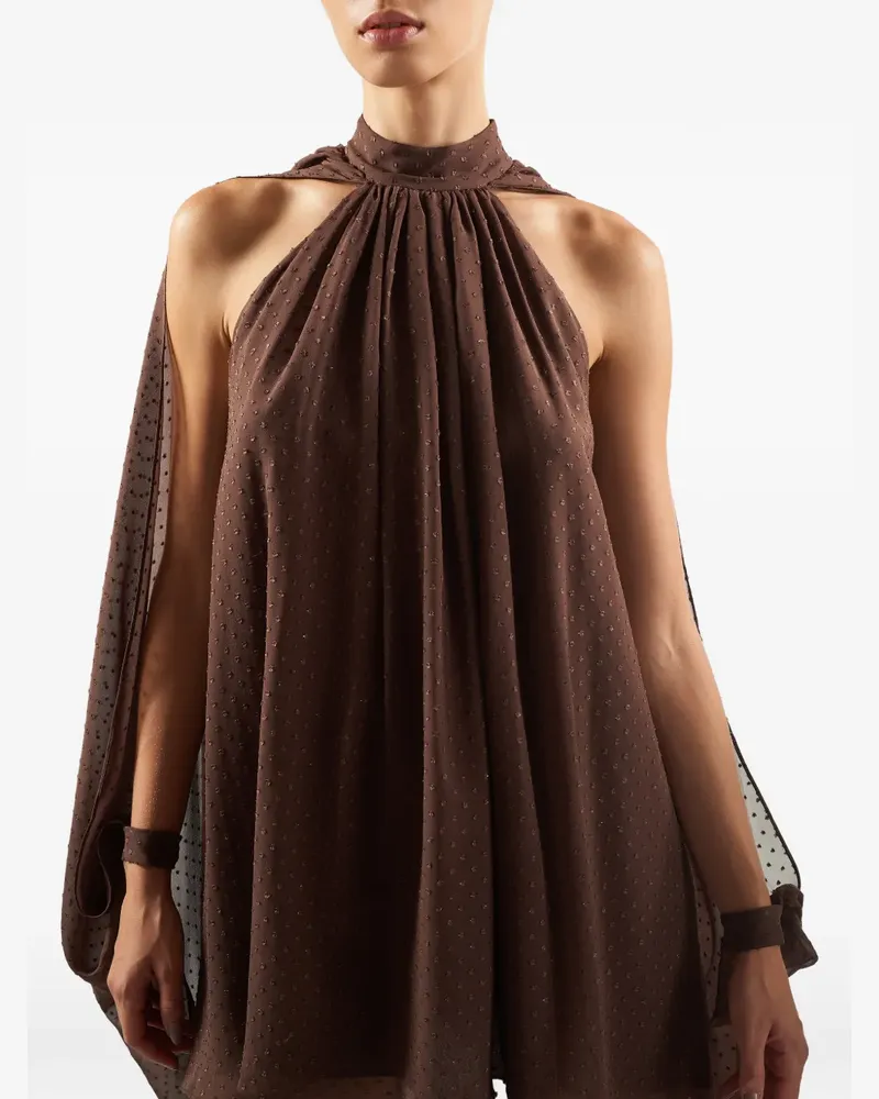 Taller Marmo Drapiertes Etera Minikleid - Braun Braun