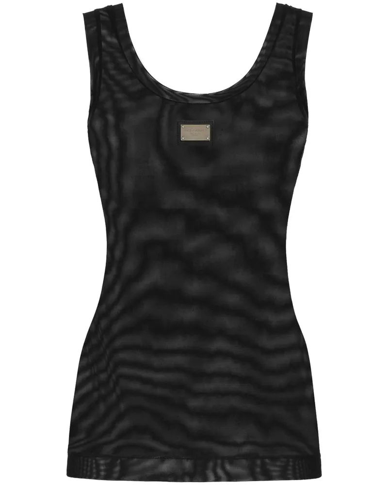 Dolce & Gabbana Tanktop mit U-Ausschnitt - Schwarz Schwarz