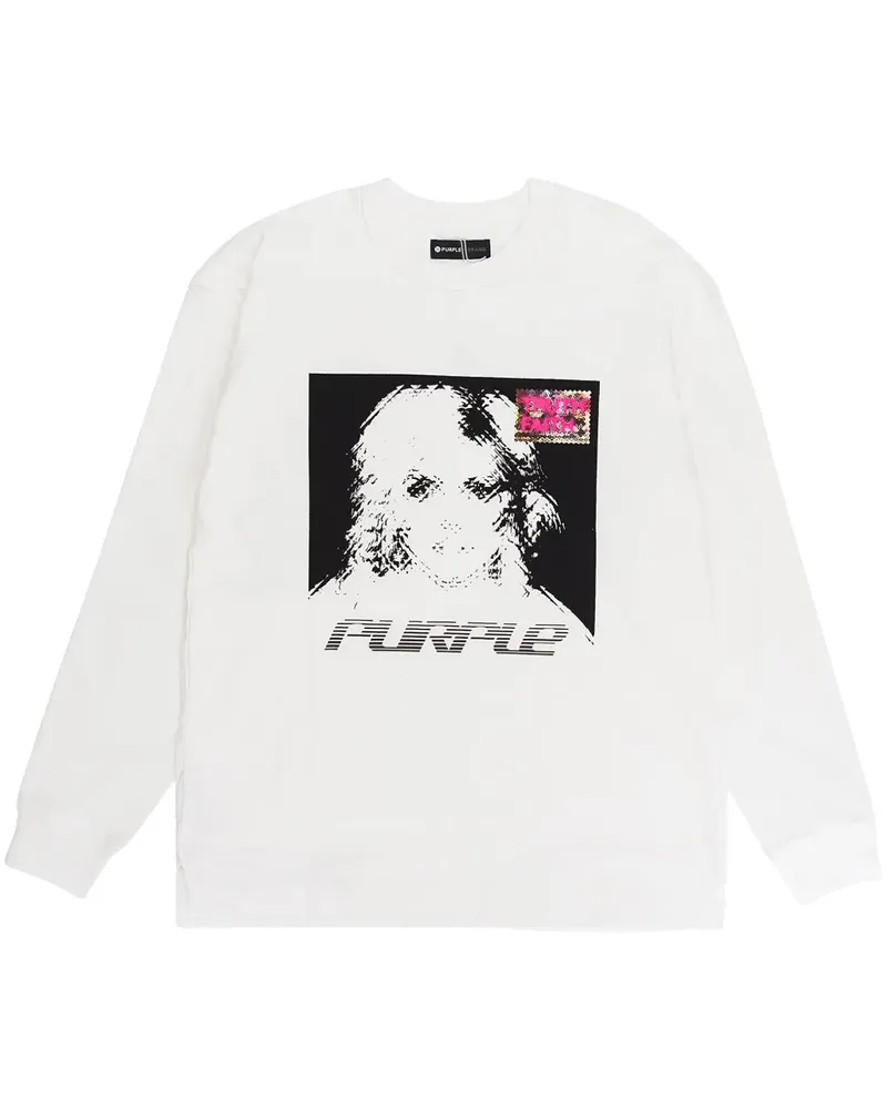 PURPLE BRAND Langärmeliges T-Shirt - Weiß Weiß