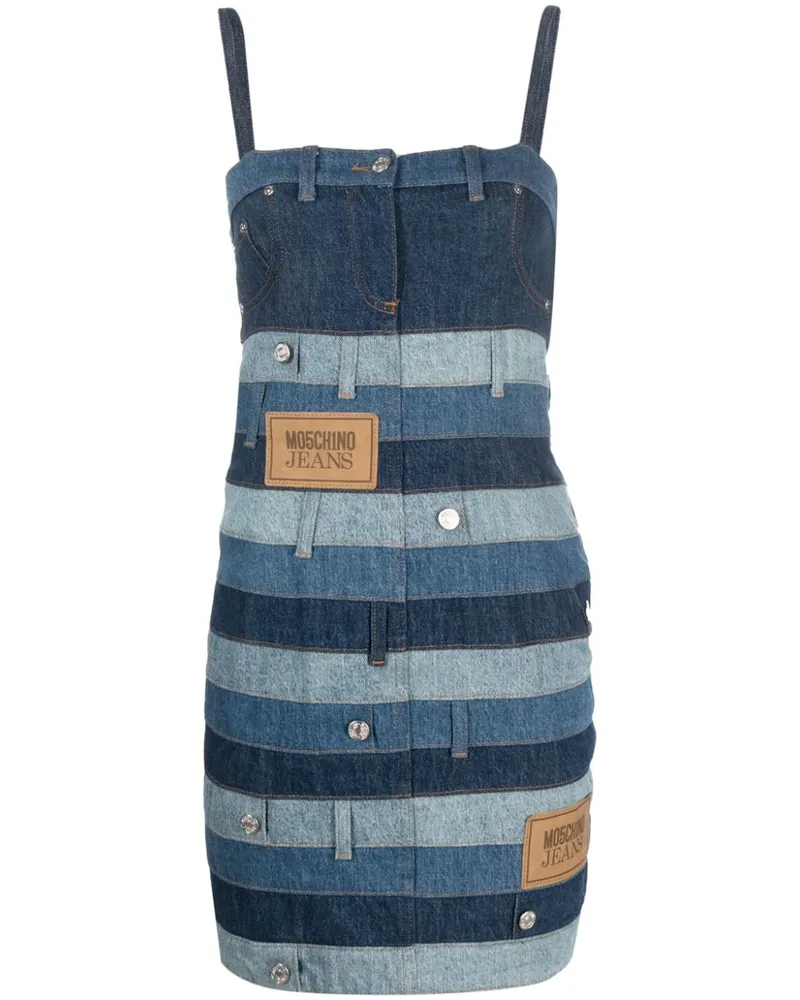 Moschino Denim-Minikleid im Patchwork-Look - Blau Blau
