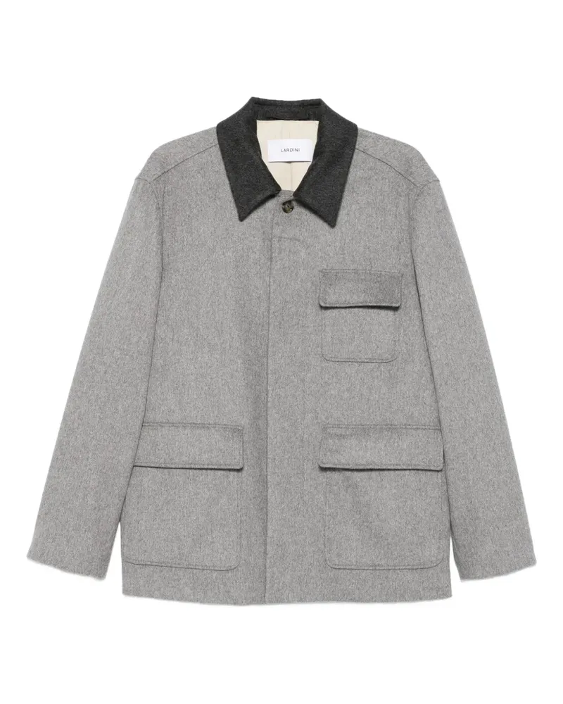 LARDINI Hemdjacke mit Kontrastkragen - Grau Grau