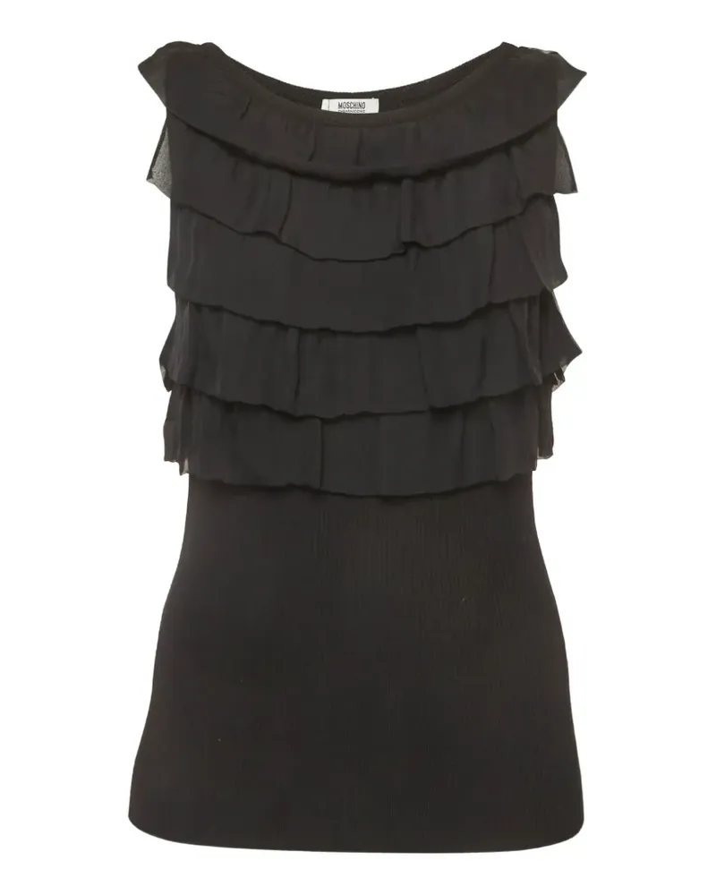 Moschino ruffled sleeveless top - Schwarz Schwarz