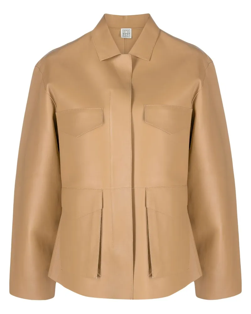 Totême Army Lederjacke - Braun Braun