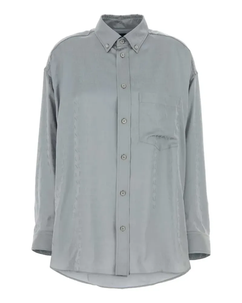 Balenciaga Hemd aus Logo-Jacquard - Grau Grau