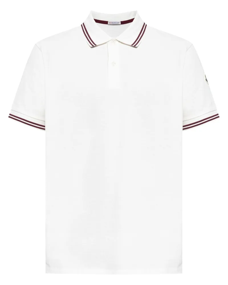 Moncler Poloshirt mit Logo-Patch - Weiß Weiß