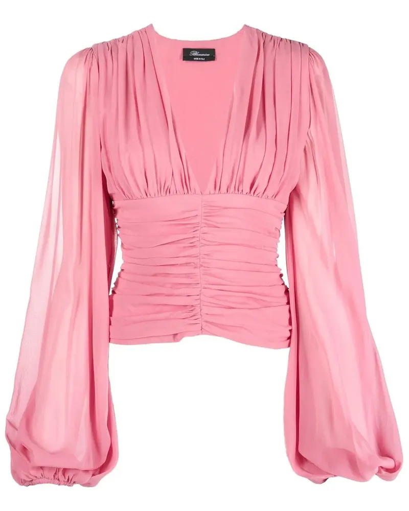 Blumarine Top mit V-Ausschnitt - Rosa Rosa