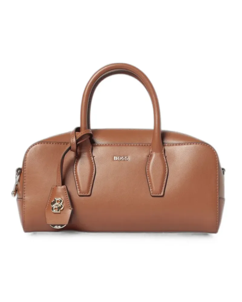 HUGO BOSS Double B leather shoulder bag - Braun Braun