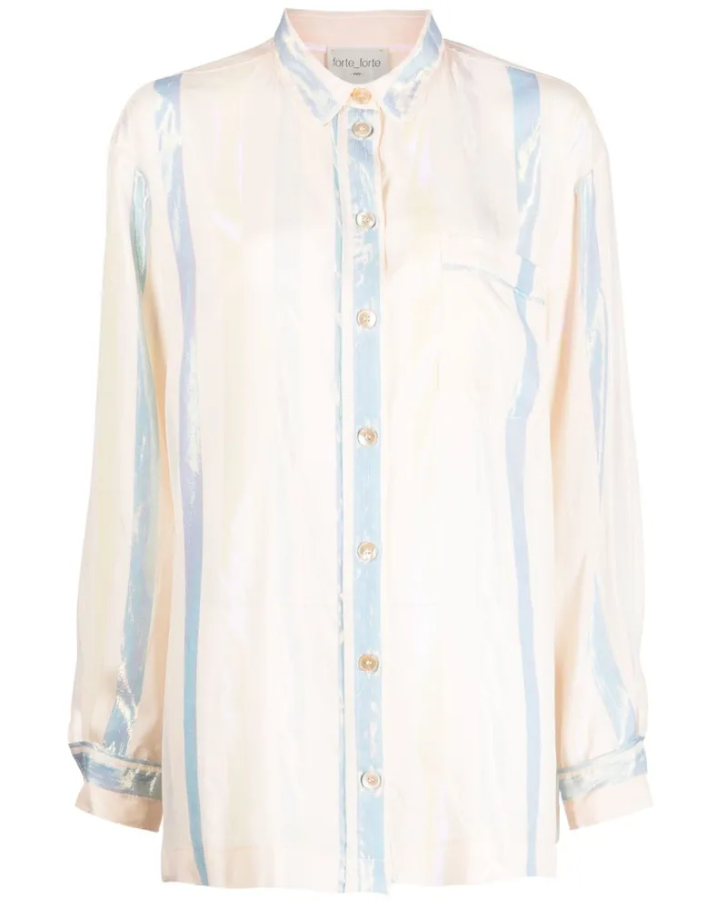 forte_forte T-Shirt in Satin-Optik - Nude Nude