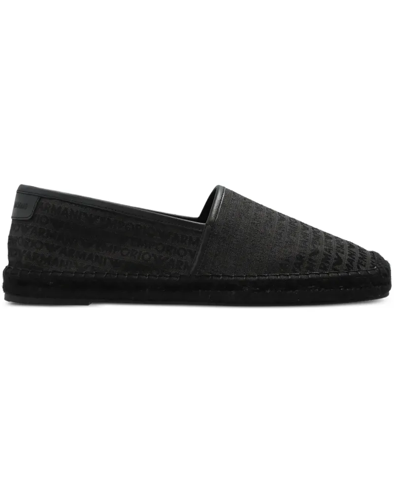 Emporio Armani Espadrilles aus Monogramm-Jacquard - Schwarz Schwarz