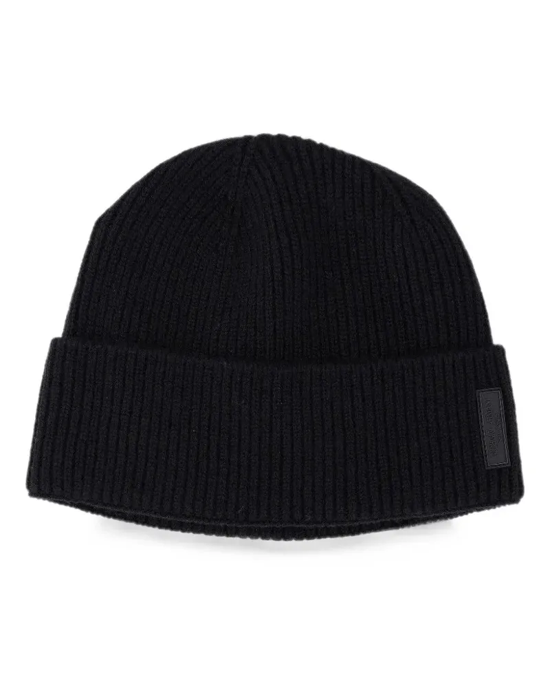 Giorgio Armani ribbed-knit cashmere beanie hat - Schwarz Schwarz