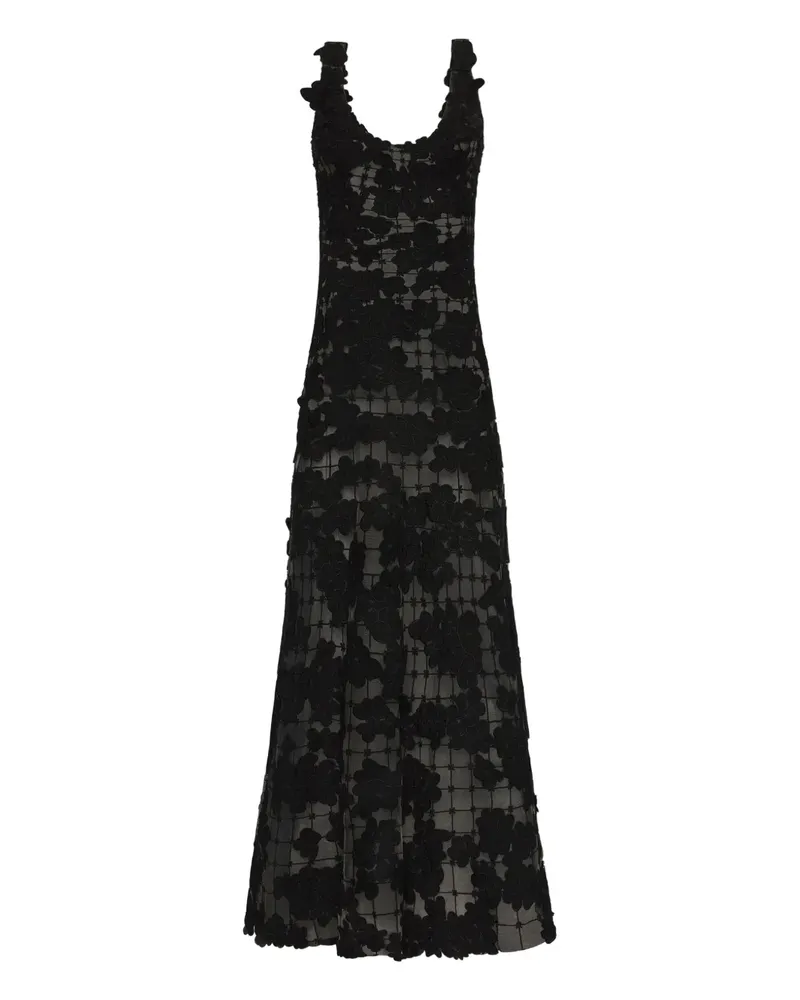 Oscar de la Renta Abendkleid mit Cut-Outs - Schwarz Schwarz