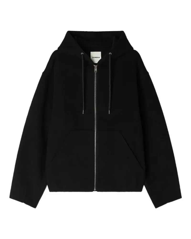 Sandro Kapuzenjacke mit Kragen - Schwarz Schwarz