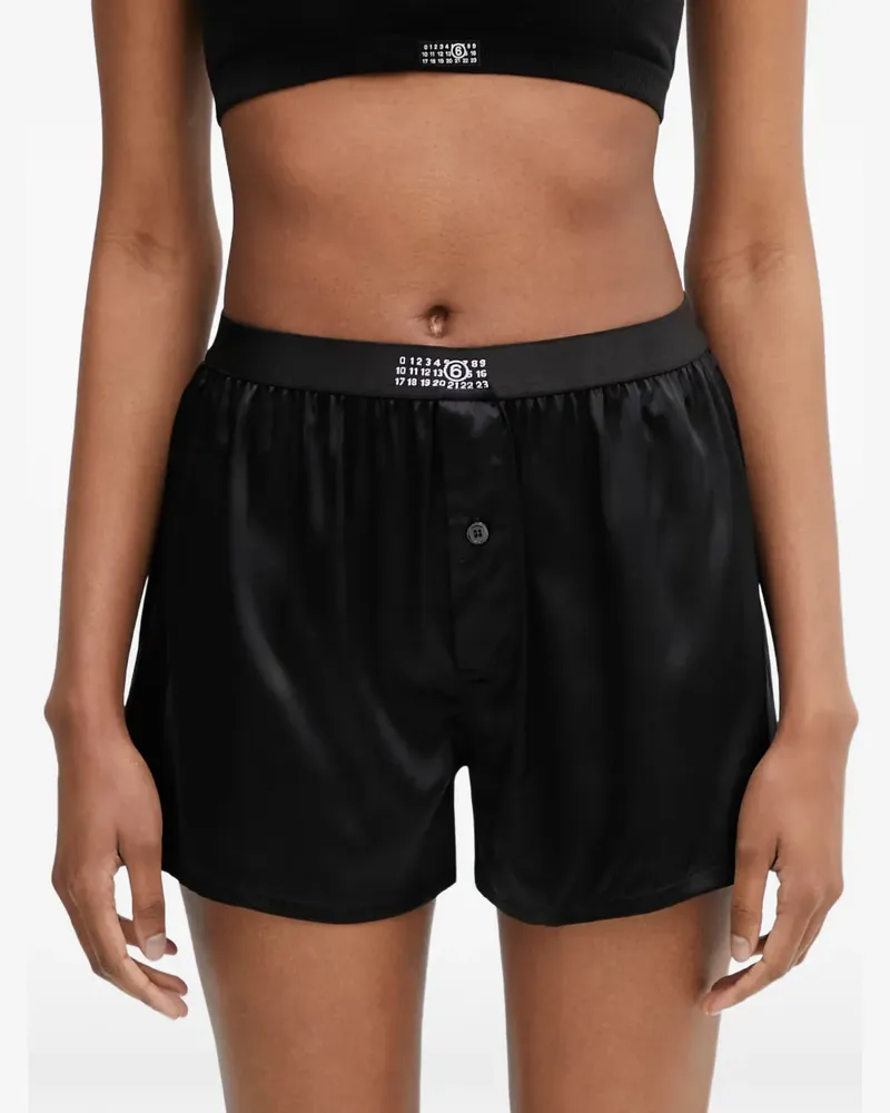 Maison Margiela Pyjama mit Logo-Patch und Knopfleiste vorne - Schwarz Schwarz
