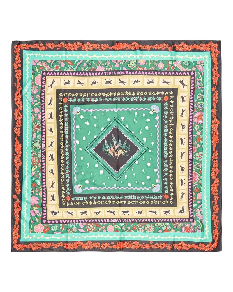 BIMBA Y LOLA Schal mit Blumen-Print - Grün Grün