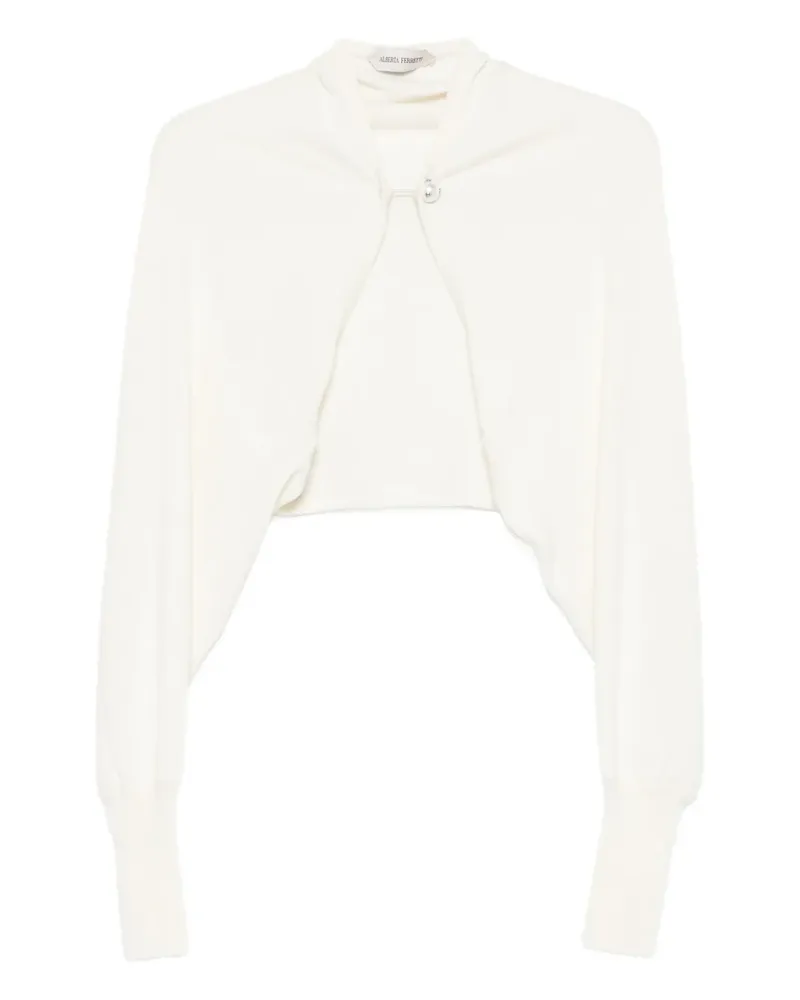 Alberta Ferretti Cropped-Cardigan mit Perlen - Nude Nude